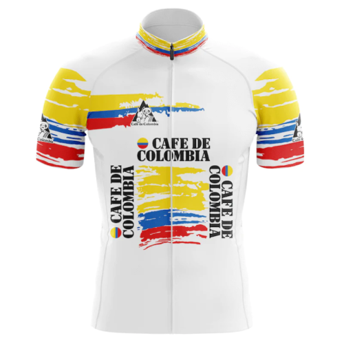 Cafe de Colombia White Retro Cycling Jersey