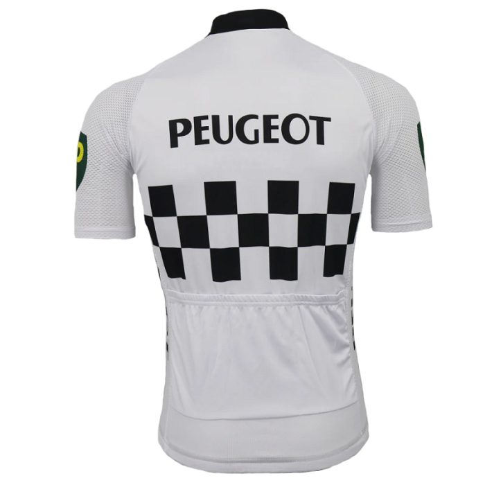 Classic 1960s Black & White Peugeot Retro Cycling Jersey