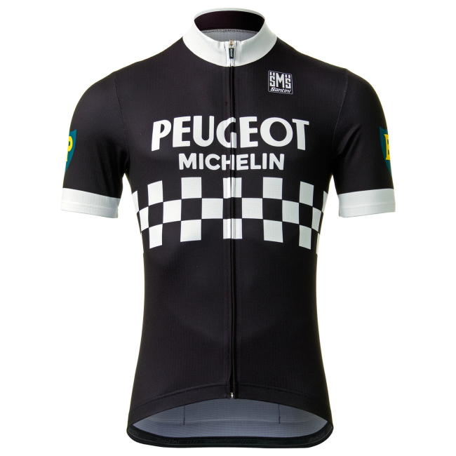 PEUGEOT BP MICHELIN BLACK RETRO CYCLING JERSEY