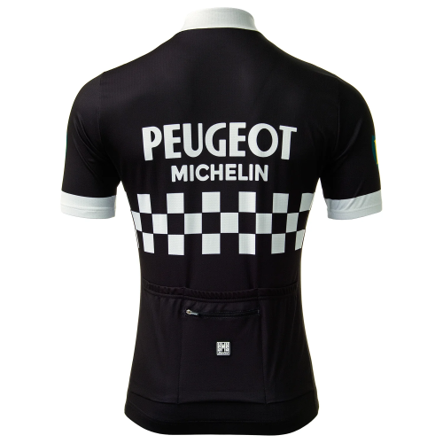 PEUGEOT BP MICHELIN BLACK RETRO CYCLING JERSEY