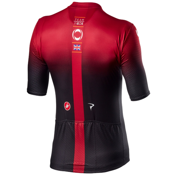 2021 Team Castelli INEOS mens cycling Short sleeve jersey and bib shorts Set-Red/Black