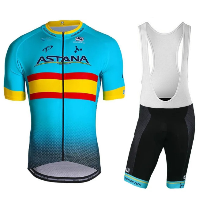 2019 ASTANA PRO TEAM Spanischer Meister Cycling Jersey And Bib Shorts Set