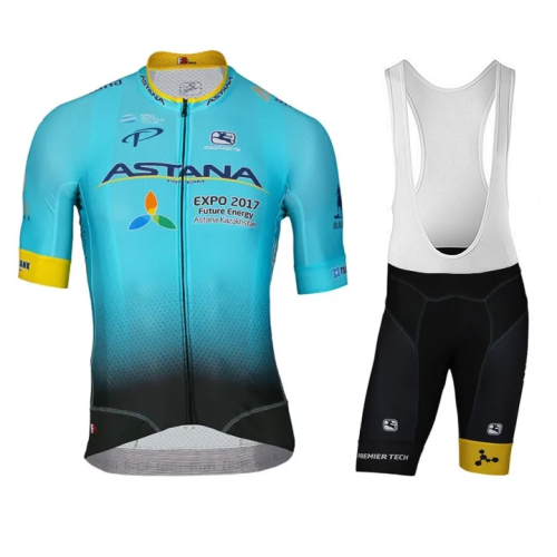 2017 Team ASTANA Cycling Jersey And Bib Shorts Set