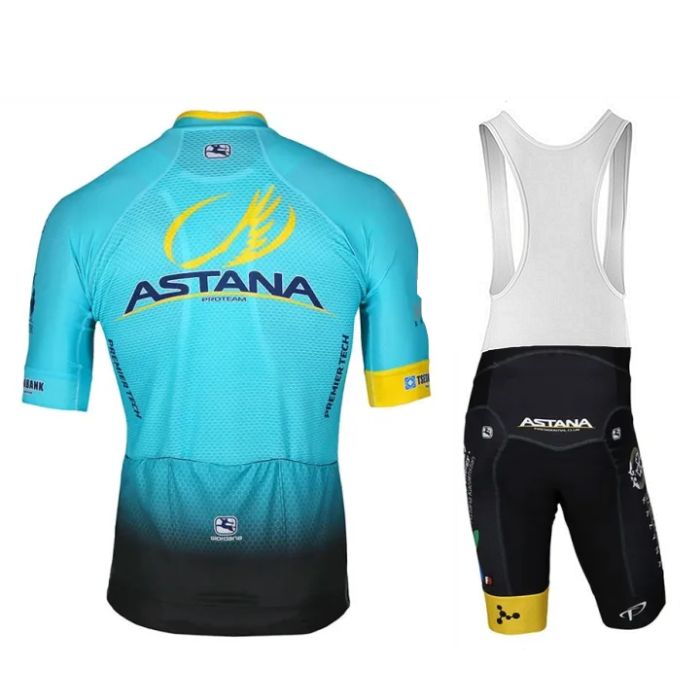 2017 Team ASTANA Cycling Jersey And Bib Shorts Set