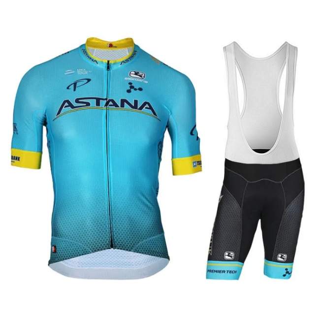 2018 Astana Team Cycling Jersey And Bib Shorts Set