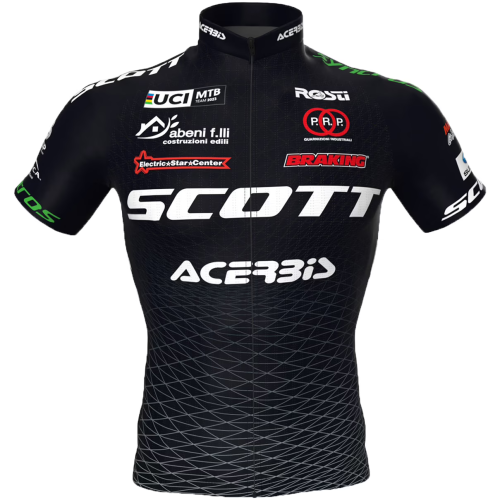 2023 SCOTT RACING TEAM Cycling Jersey And Bib Shorts Set BLACK