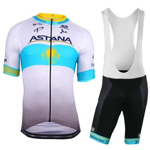 2018-2019 Astana Kazakh Champion Cycling Jersey And Bib Shorts Set