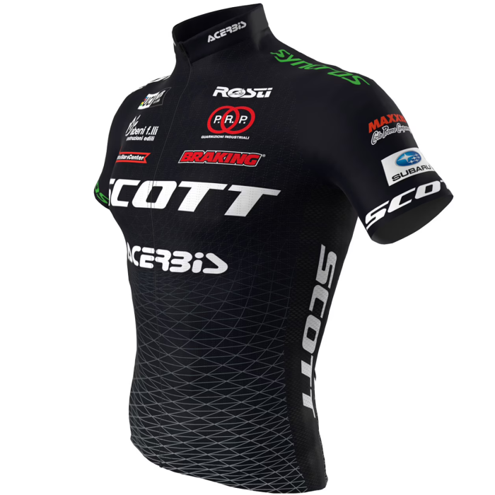 2023 SCOTT RACING TEAM Cycling Jersey And Bib Shorts Set BLACK