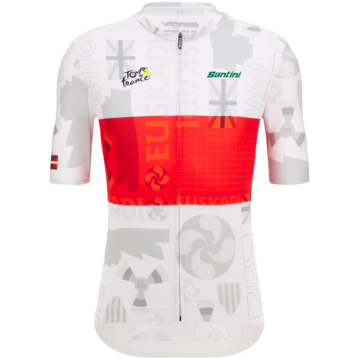 2023 TOUR DE FRANCE PAIS VASCO Cycling Short Sleeve Jesey And Bib Shorts Set RED - WHITE