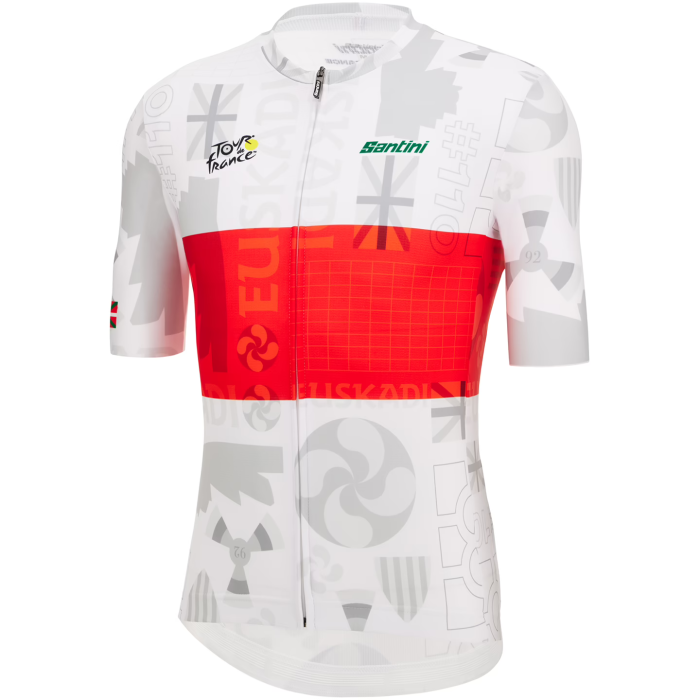 2023 TOUR DE FRANCE PAIS VASCO Cycling Short Sleeve Jesey And Bib Shorts Set RED - WHITE