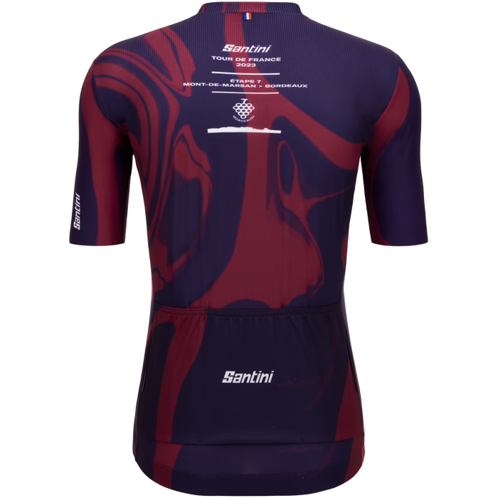 2023 TOUR DE FRANCE BORDEAUX Cycling Short Sleeve Jesey And Bib Shorts Set RED - BLUE