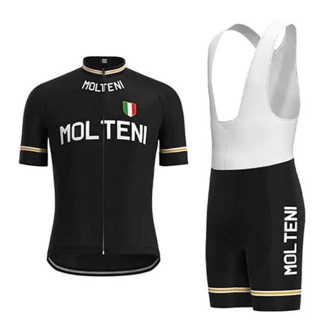 Molteni Black Retro Cycling Jersey And Bib Shorts Set