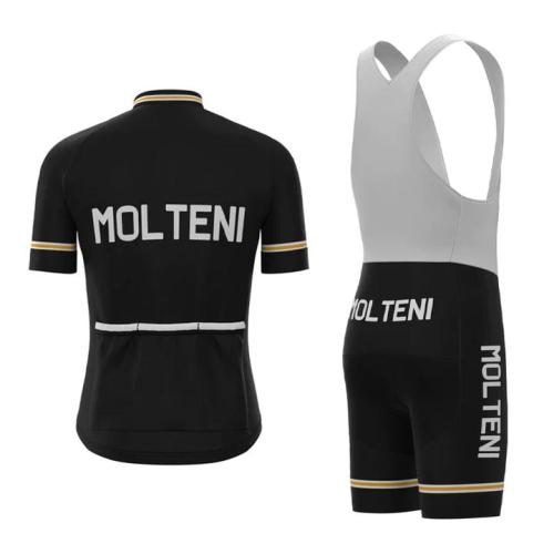 Molteni Black Retro Cycling Jersey And Bib Shorts Set