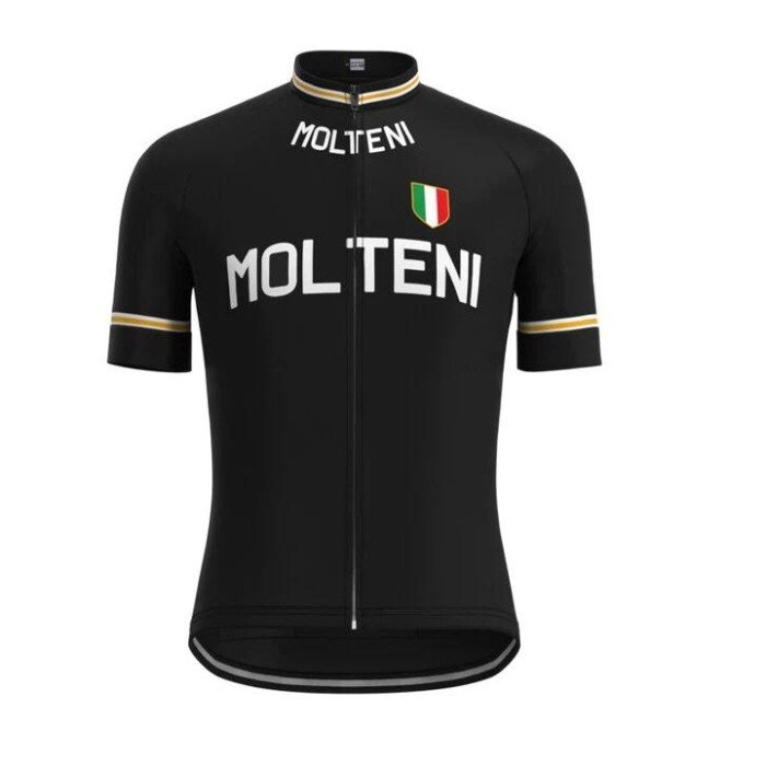 Molteni Black Retro Cycling Jersey And Bib Shorts Set