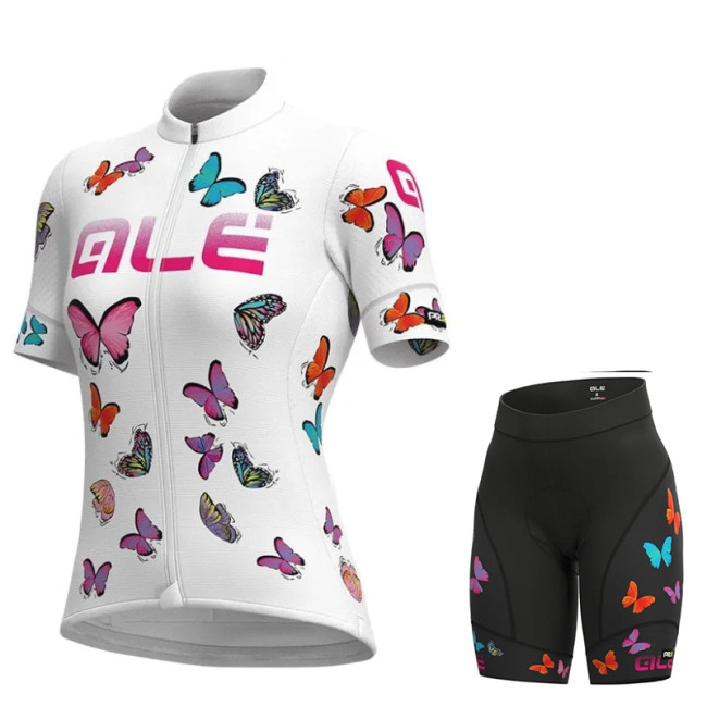 2022 ALÉ BUTTERFLY WOMEN'S Cycling Jersey And Bib Shorts Set WHITE