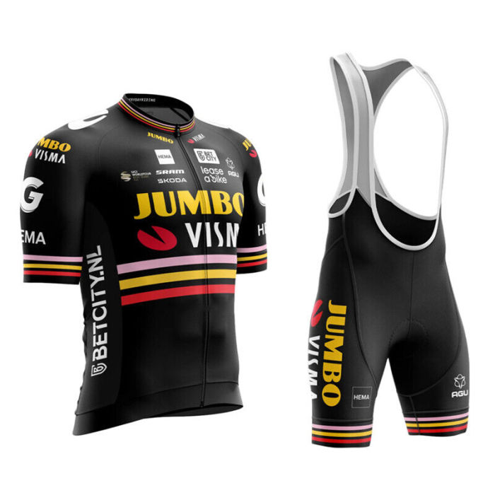 2023 Jumbo-Visma cycling team Short sleeve jersey bib shorts set cycling jersey