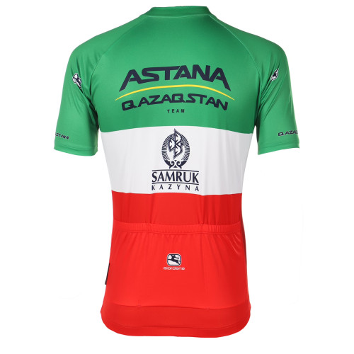 ASTANA QAZAQSTAN TEAM SHORT SLEEVE JERSEY ITALIEN CHAMPION 2023 GREEN - RED - WHITE