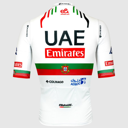 UAE TEAM EMIRATES SHORT SLEEVE JERSEY PORTUGUESE CHAMPION 2024 BLACK - WHITE