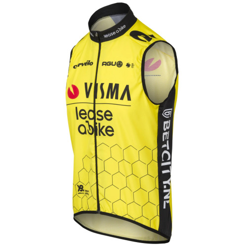 TEAM VISMA-LEASE A BIKE WIND VEST 2024 YELLOW - BLACK