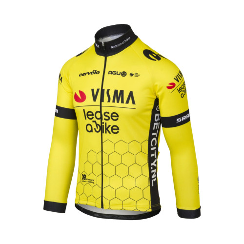 TEAM VISMA-LEASE A BIKE LONG SLEEVE JERSEY 2024 YELLOW - BLACK