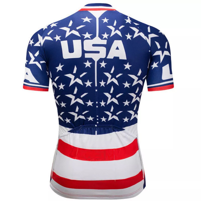 Mens Cycling Jersey Short Bicycle Bike MTB Shirt Clothing Top USA Flag Motocross