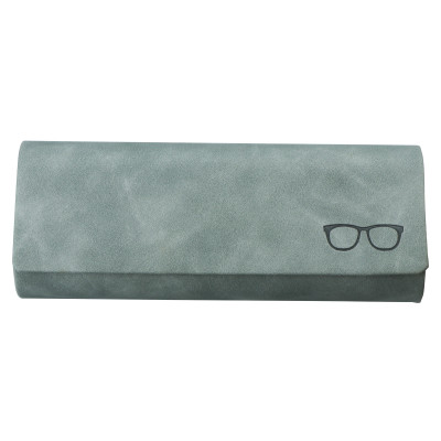 EYECARRY Charcoal Gray Eyeglasses Case, Soft Vegan Leather Glasses Holder, Patented Open Face Design for Easy One-Handed Access, Hard Shell Case for