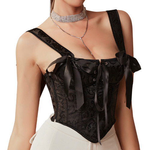 Women 12  Boned Padded Cup Corset Top Lacing Sexy Corset Crop Tops Vest Female Underwear Backless Bustier Top 