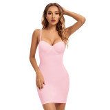Adjustable Sexy Body Shaper Dress Tummy Control Slip Seamless Women Slim Bodycon Shapewear Dress Long Skirt With Bra