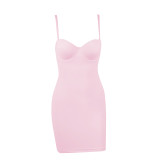 Adjustable Sexy Body Shaper Dress Tummy Control Slip Seamless Women Slim Bodycon Shapewear Dress Long Skirt With Bra
