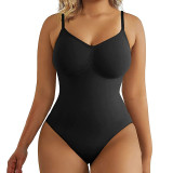 High Elastic Seamless Full Body Shaper Adjustable Strap Crotch Breasted Design Tummy Control Women Sexy Thong Shapewear Bodysuit