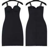 Corset dresses 2024 strapless shapewear women's  bodysuit ladies tummy control built-in black shapewear dress