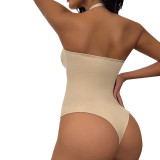 Halter Bodysuit Deep V Camisole Adjustable Strap Shapewear Top Tummy Control Women Sexy Thong Body Shaper Seamless Fajas 2025