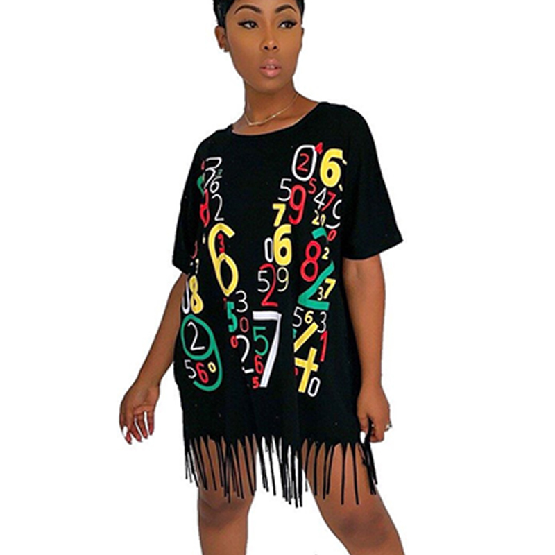 black midi t shirt dress
