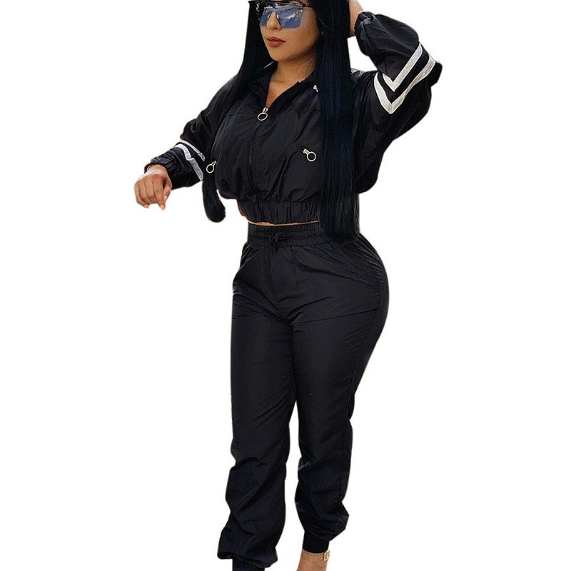 Us 11 05 Black Casual Wear Two Pices Outfits Women Matching