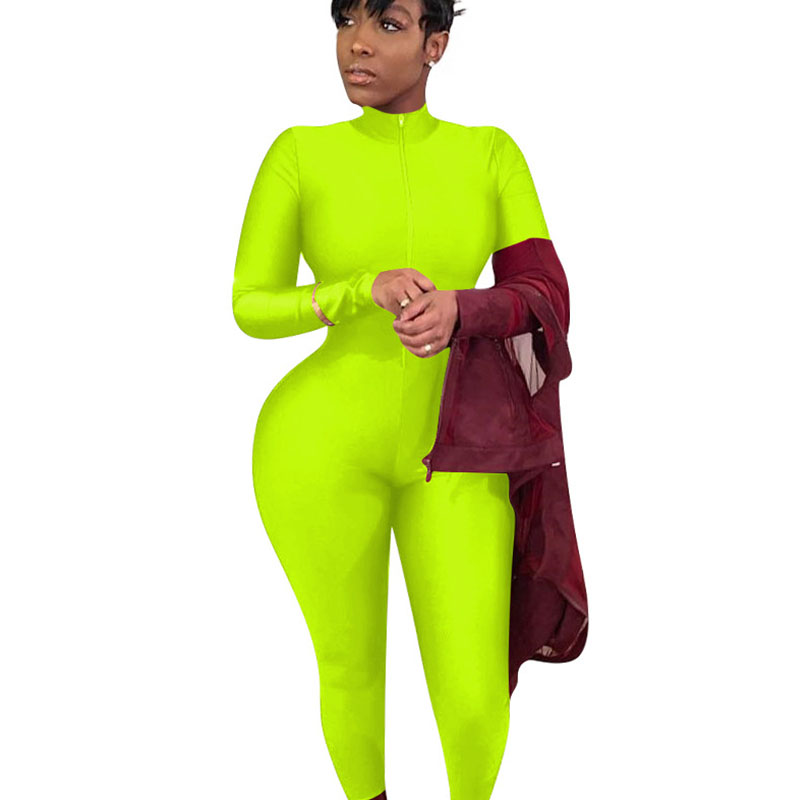 green high neck jumpsuit