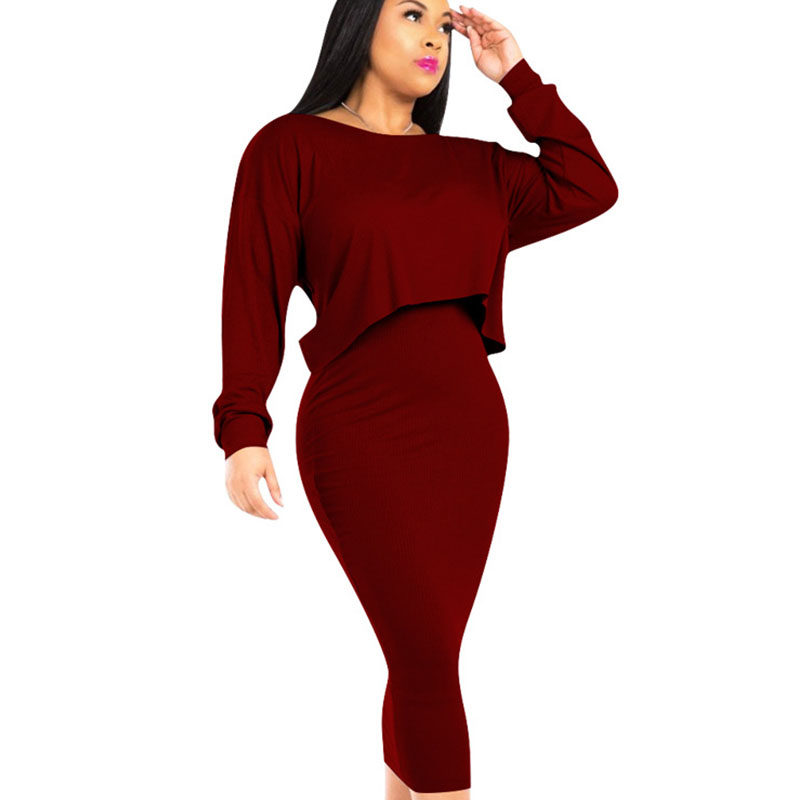 Us 9 1 Wine Red Leisure Solid Sets Sleeveless Bodycon Dress