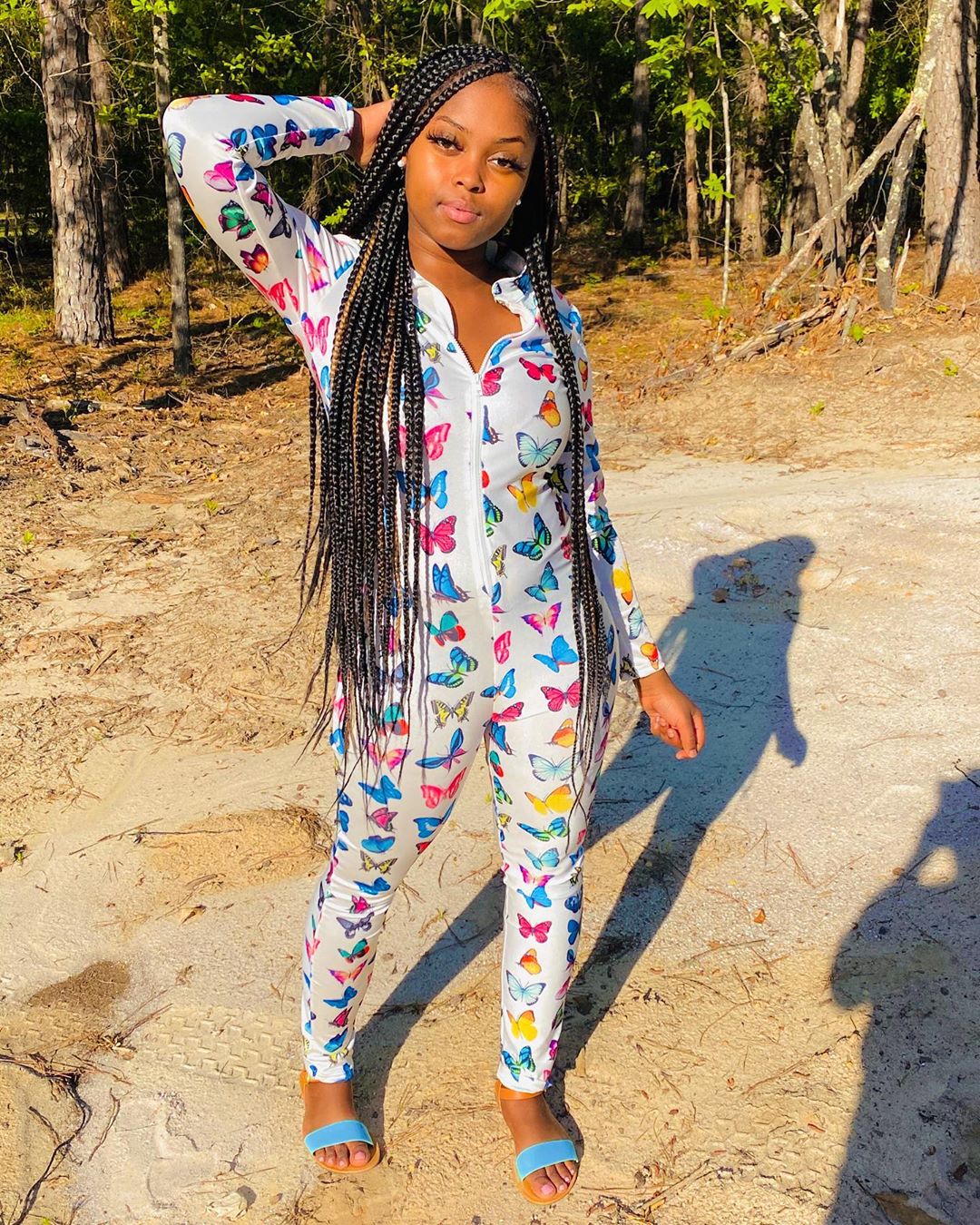 butterfly print jumpsuit
