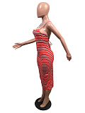 Red Zebra Skinny Cami Dress OMY8036