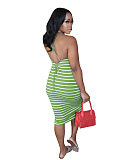 Green Zebra Skinny Cami Dress OMY8036