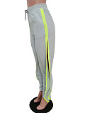 Yellow Shirred Side Split Bottom Ruffled Pants F8276