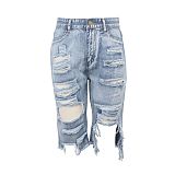 Ripped Mid-rise Denim Shorts Jeans SMR2067