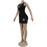 Sexy Ripped Clubwear Skinny Tank Mini Dress  K8905
