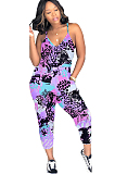 Multicolor Purple Side Pocket Cami Cropped JumpsuitLY5829