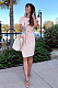 Pink Zebra Batwing Sleeve Self-knotted Ankle -length Dress K8836-1