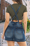 Slant Pocket Pinafore Denim Skirt JLX5013