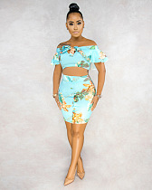 Light Blue Simplee Floral Sleeveless Strapless Flounce Sets BS1182