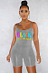 Gray Casual Sexy Polyester Letter Sleeveless Scoop Neck Spaghetti Strap  Open Back Cami Jumpsuit SN3765