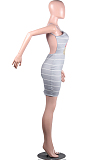 Gary Casual Striped Sleeveless Strappy Backless Slip Dress LML103