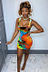 Orange Peuche Tie Dye Above Knee / Short Skirt L0303