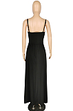 Black Elegant Polyester Sleeveless Cold Shoulder Pleated Peplum Top YYZ502